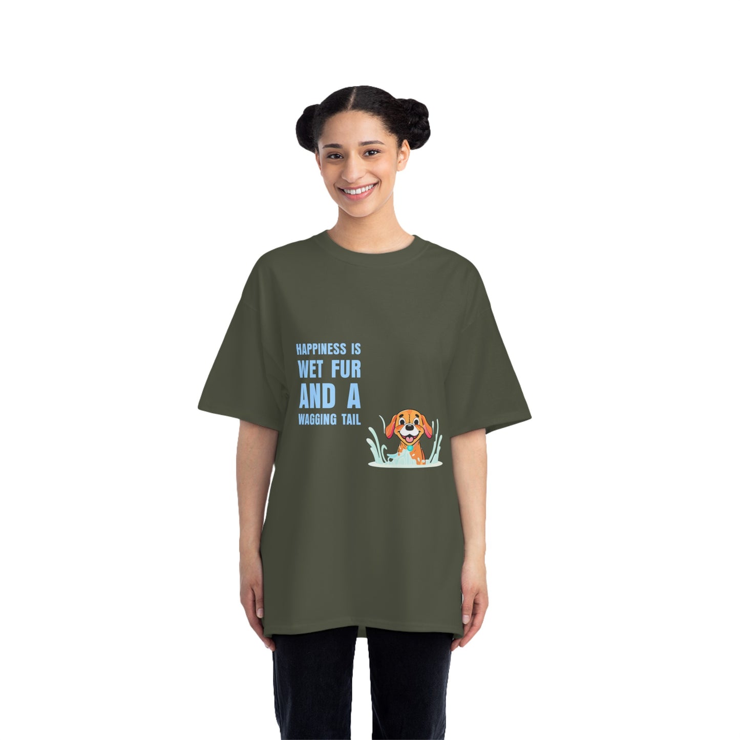 HAPPINESS IS WET FUR AND WAGGING TAILS - Beefy-T® Short-Sleeve T-Shirt