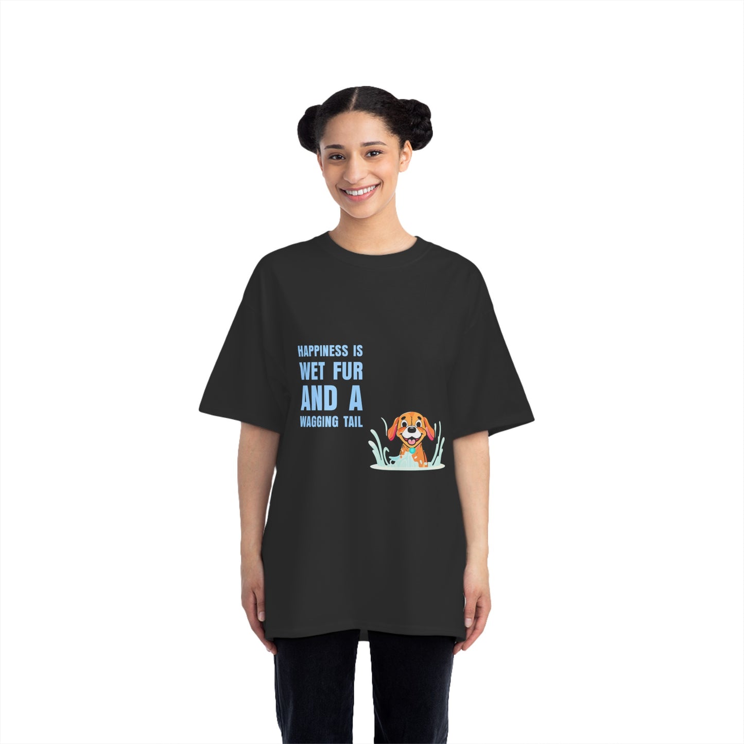 HAPPINESS IS WET FUR AND WAGGING TAILS  - Beefy-T®  Short-Sleeve T-Shirt