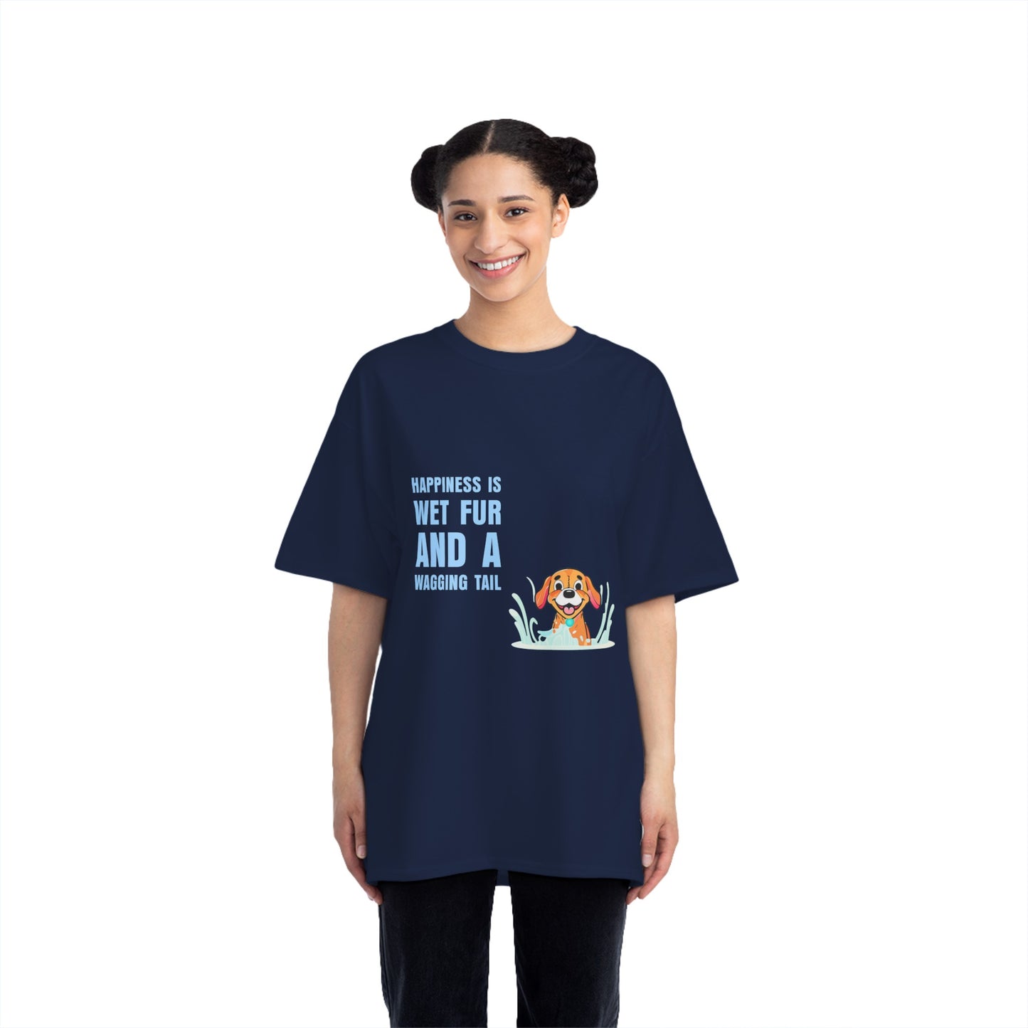 HAPPINESS IS WET FUR AND WAGGING TAILS  - Beefy-T®  Short-Sleeve T-Shirt
