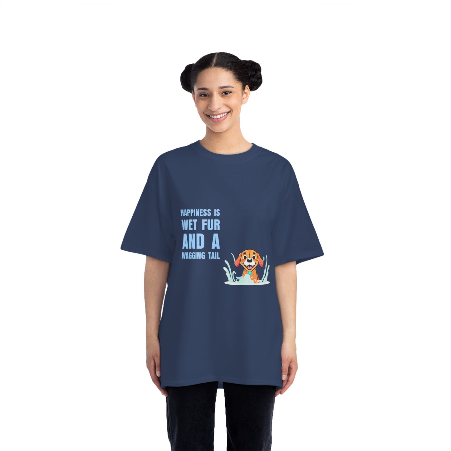 HAPPINESS IS WET FUR AND WAGGING TAILS  - Beefy-T®  Short-Sleeve T-Shirt