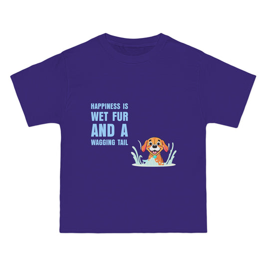 HAPPINESS IS WET FUR AND WAGGING TAILS  - Beefy-T®  Short-Sleeve T-Shirt