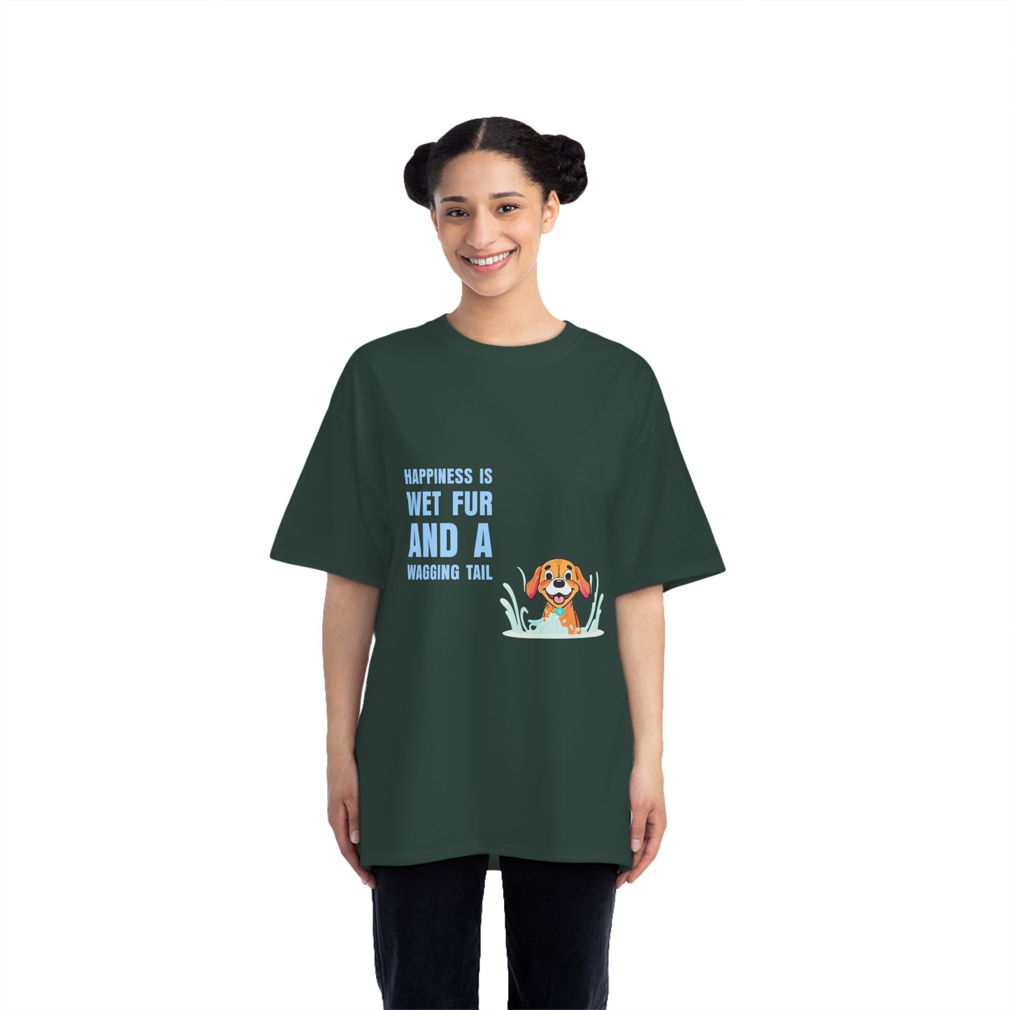 HAPPINESS IS WET FUR AND WAGGING TAILS  - Beefy-T®  Short-Sleeve T-Shirt