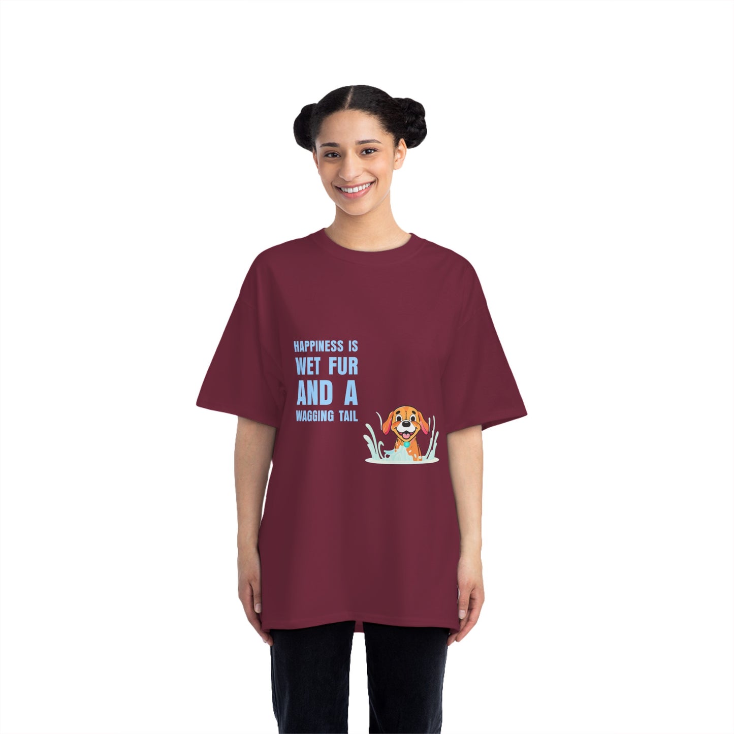 HAPPINESS IS WET FUR AND WAGGING TAILS  - Beefy-T®  Short-Sleeve T-Shirt
